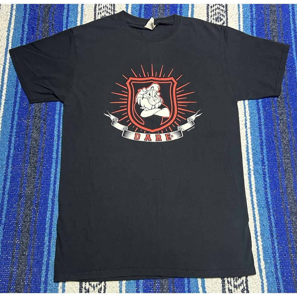 Y2K DARE Davidson County Sheriff NC T-Shirt Men's Small Dog Mascot Black